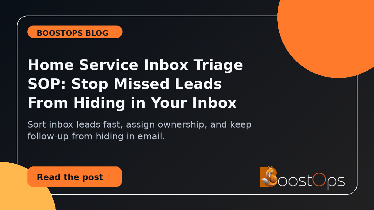 BoostOps blog featured image for Home Service Inbox Triage SOP