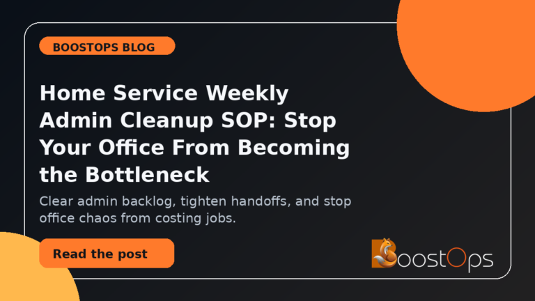 BoostOps blog featured image for Home Service Weekly Admin Cleanup SOP