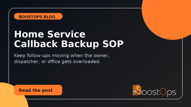 BoostOps blog featured image for Home Service Callback Backup SOP