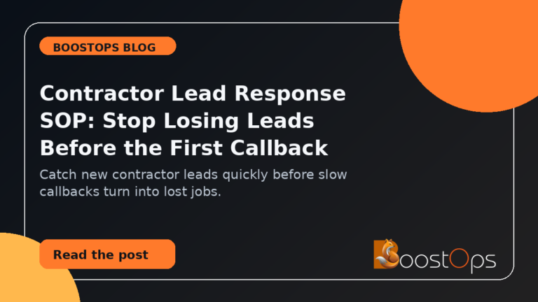 BoostOps blog featured image for Contractor Lead Response SOP
