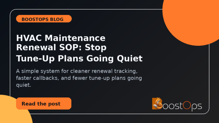 HVAC Maintenance Renewal SOP: Stop Tune-Up Plans Going Quiet