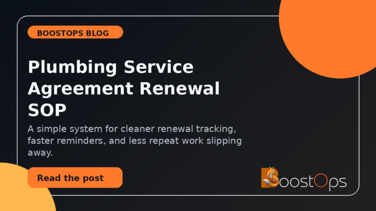 Plumbing Service Agreement Renewal SOP: Stop Maintenance Customers From Going Quiet