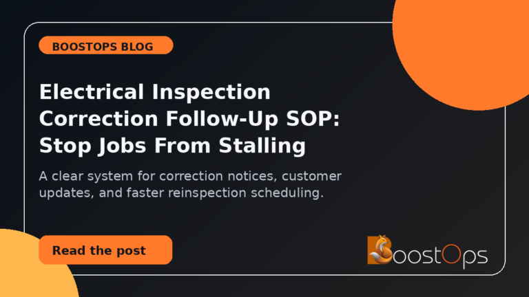 Electrical Inspection Correction Follow-Up SOP: Stop Jobs From Stalling